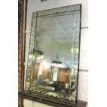 WALL MIRRORS, a pair, Venetian Palace design rectangular with bubble borders, 76cm W x 122cm H.