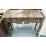 CONSOLE TABLE, with drawer below in faux alligator skin, 100cm W x 38cm D x 88cm H.