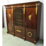 BIBLIOTHEQUE, Empire style figured mahogany,