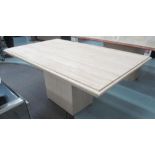 CENTRE TABLE, rectangular travertine marble top, on a plinth base, 74cm H 169cm W x 100cm D.