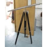 TELESCOPE, plated on an extendable tripod support, 160cm H.