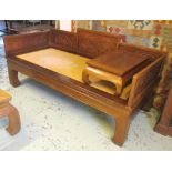 CHINESE OPIUM BED, elm with dragon decoration,