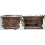 BAR, 19th century manner with inset marble top above drawers and wine rack to the back,