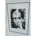 'KEITH RICHARDS', photoprint, 71cm H x 51cm W, framed.