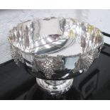 PUNCH BOWL, Georgian style, with grape decoration, plated finish, 37cm diam. x 26cm H.