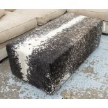 FOOTSTOOL, in pony skin, 105cm x 43cm H x 55cm.