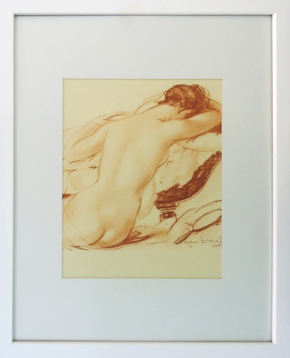 ROGER BRÉVAL, 'Nude', 1930, vintage lithograph, limited edition 183/185, signed in the plate,