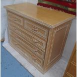CHEST OF DRAWERS, in limed oak with two short and three long drawers, 102cm x 50cm x 81cm H.