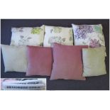 DESIGNER'S GUILD CUSHIONS, seven examples of various sizes and designs.