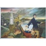 JOHN DOBSON, 'Portrait of Brunel', 1977, oil on canvas, signed and dated lower right, 125cm x 180cm,