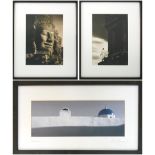 JOHN MCDERMOTT, 'Monk in the wind, Angkor Watt, 2001' and 'Two faces Bayon', photographic prints,