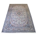 FINE PERSIAN PART SILK NAIN CARPET, 312cm x 198cm,