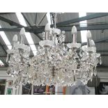 CHANDELIER, of large proportions, twelve branch with glass droplets, 90cm W.