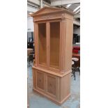 GLAZED BOOKCASE, Classical style, in limed oak,