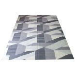 HOPPEN DESIGN ABSTRACT KILIM, 300cm x 250cm, in en gris and ivory.