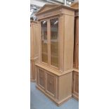 GLAZED BOOKCASE, Classical style, in limed oak,