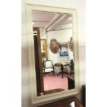 WALL MIRROR, rectangular, white painted, moulded frame, 81cm W x 142cm H.