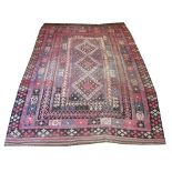 AFGHAN MAIMANA KILIM, 293cm x 223cm, geometric polychrome designs.