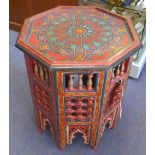 MOROCCAN TABLE, of octagonal outline, polychrome painted finish.