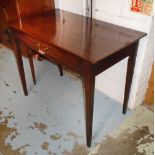 WRITING TABLE, George III period mahogany, with single frieze drawer, 69cm H x 88cm W x 51cm D.