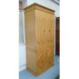 CABINET, with cantilever doors and internal shelves, cupboard below,