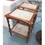 TIERED SIDE TABLES, a pair,