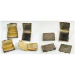 SMALL SILVERWARES, comprising an Asprey memo pad, gold banded cigarette case and snuff box,