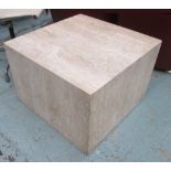 LOW TABLE, travertine, 60cm x 60cm x 42cm (with faults).