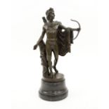 'APOLLO BELVEDERE' BRONZE SCULPTURE, after Leo Chares, Talos Gallery, marble base, 43cm H.