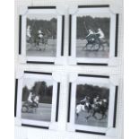 PICTURES, a set of four, playing polo, framed and glazed 53cm x 43cm.