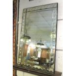 WALL MIRRORS, a pair, 'Venetian Palace' design rectangular with bubble borders, 76cm W x 122cm H.