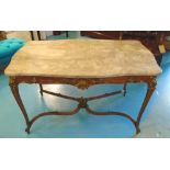 CENTRE TABLE, Louis XV gilt metal mounted, with variegated marble top, 120cm L x 70cm W x 72cm H.