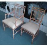 DINING CHAIRS, a set of eight (six plus two carvers),