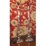 TABLE LAMPS, a pair, chrome, of Deco design, 73cm H.