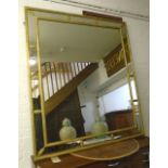 WALL MIRROR, 19th century gilt composition with foliate and reeded frame and marginal plate,