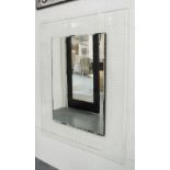 WALL MIRROR, glass frame, 90cm W x 110cm H.