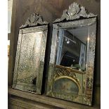 WALL MIRRORS, a pair,