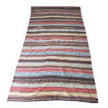 VINTAGE VERAMIN KILIM, 292cm x 158cm, polychrome striped design.