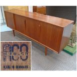 SIDEBOARD, teak, Danish, 1961, by Oman Junn, 82cm x 200cm x 64cm.