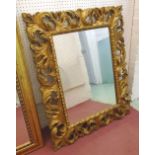 WALL MIRROR, with gilt florentine style frame, 100cm H x 82cm W overall.