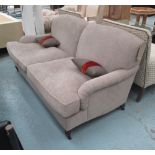 SOFA, Howard style, two seater, in light grey chenille upholstery,