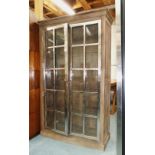 GLAZED DISPLAY CABINET, with stainless steel fronts to doors, 119cm x 47cm x 200cm H.