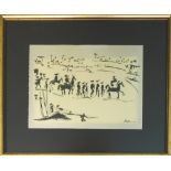 AFTER PABLO PICASSO, 'Parade of toreros', lithograph, from Derriere le Miroir, signed in the plate,