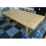 DRAWLEAF TABLE, on turned supports, 90cm D x 77cm H x 184cm L unextended, each leaf 54cm L.