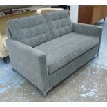 SEDAC - MERAL SOFABED, two seater, with grey upholstery, (opens with ease). 150cm L.