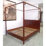 FOUR POSTER DOUBLE BED, by Grange, 211cm L x 174cm W x 202cm H (with faults).