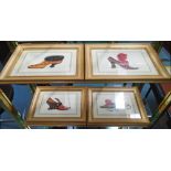 SHOE PRINTS, a series of six, framed and glazed, each 29cm H x 36.5cm overall.