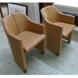 TECNO OFFICE CHAIRS, set of four, in the design by Eugenio Carelli, 97cm x 45m x 82cm.