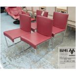 SET OF FOUR SOLO S42 Dining Chairs by Antonio Citterio with B&B Italia for Maxalto in a cadmium red