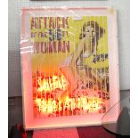 HARRY BLACK, 'Attack of the 50ft Woman', neon art, 135cm x 109cm, box framed.